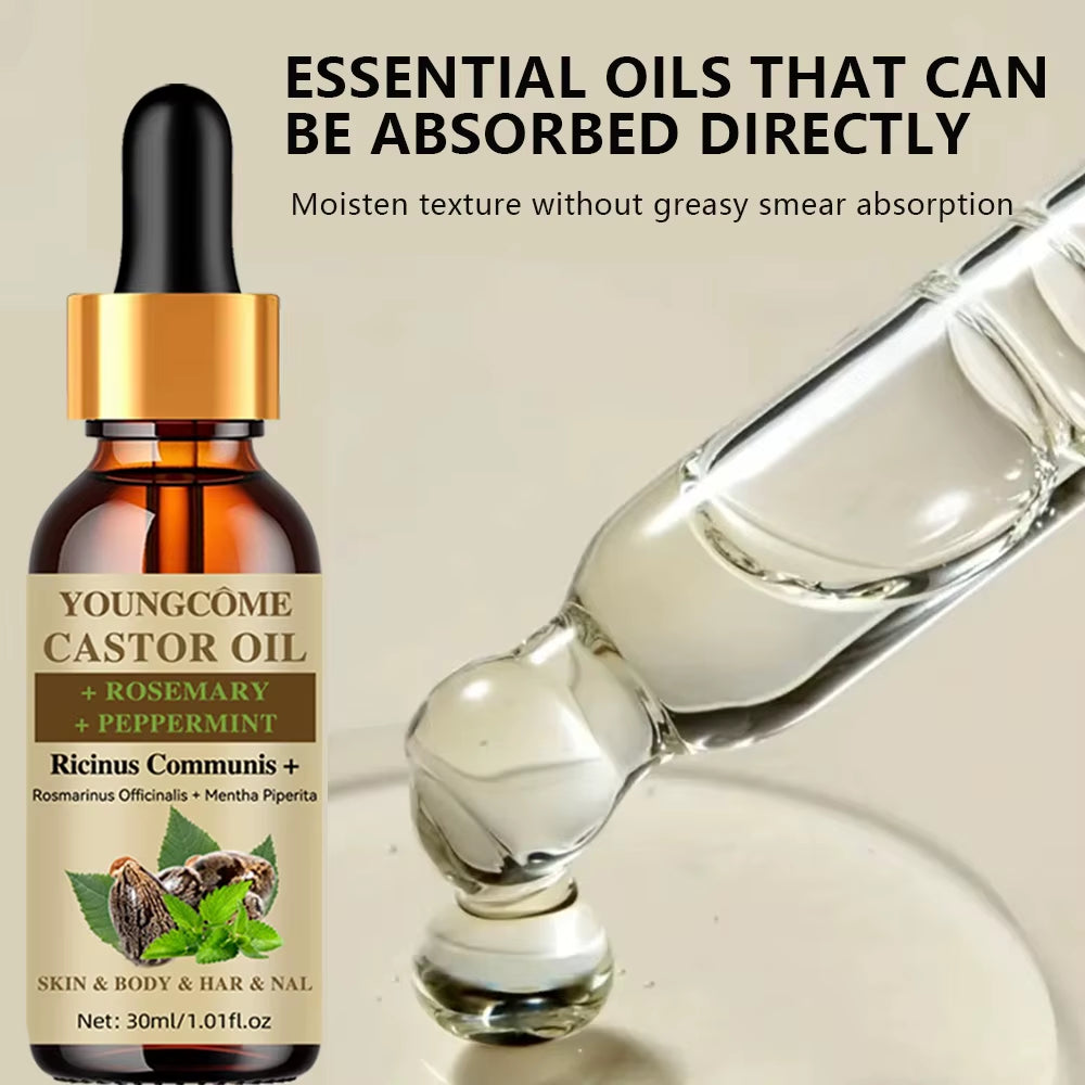 100% Pure Castor Oil Hair Mask Castor Oil Hair Growth Oil Natural Treatment Nourish Reduce Hair Loss Anti-Breakage Hair Products