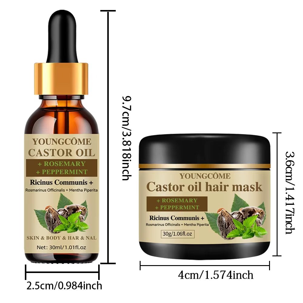 100% Pure Castor Oil Hair Mask Castor Oil Hair Growth Oil Natural Treatment Nourish Reduce Hair Loss Anti-Breakage Hair Products