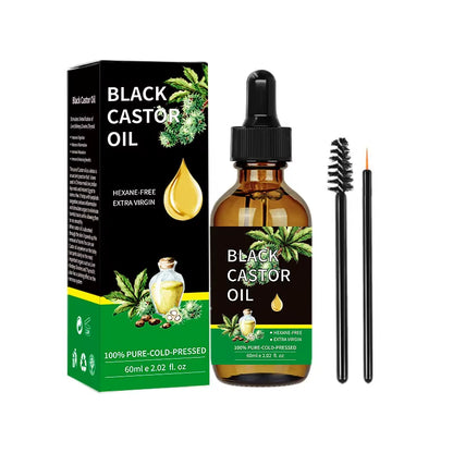 Black Castor Oil Healthy Organic Castor Oil Improves Hair Line Toughness Nourishes the Body Skin Hair Massage Moisturizing 60Ml