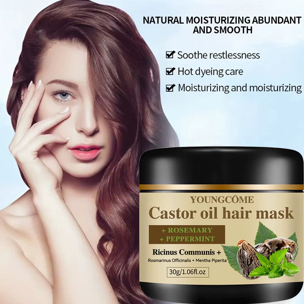 100% Pure Castor Oil Hair Mask Castor Oil Hair Growth Oil Natural Treatment Nourish Reduce Hair Loss Anti-Breakage Hair Products